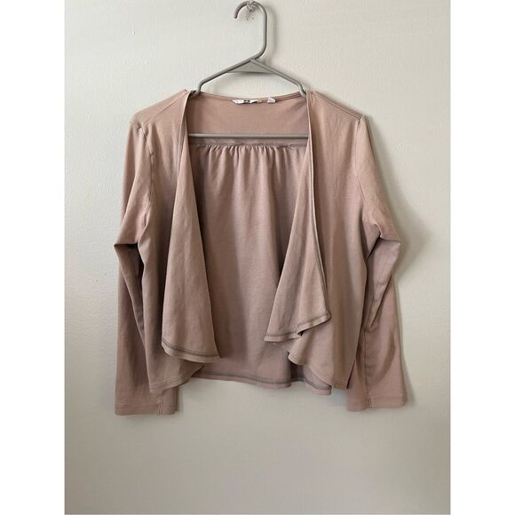 Uniqlo Large Tan Open Front Lightweight Sweater Cardigan Neutral Basics - Picture 1 of 3